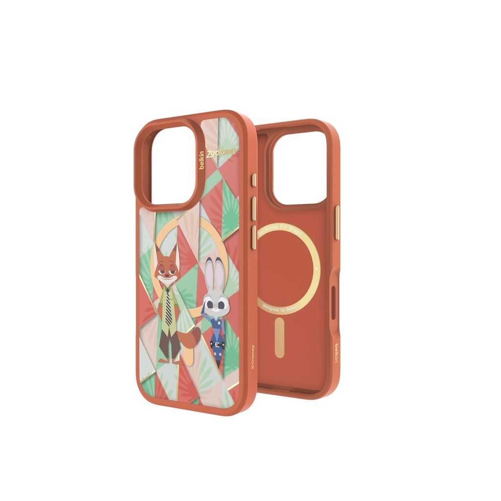 Belkin iPhone 16 Pro 磁吸抗菌保護殼-迪士尼系列(動物方城市)_T