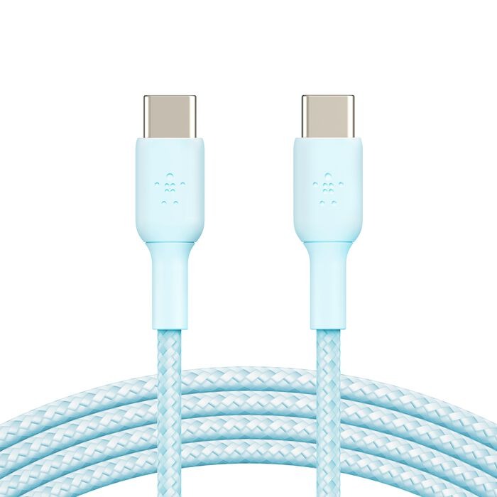 【BELKIN】BOOST↑CHARGE Braided USB-C 至 USB-C 編織充電線纜2m-藍 