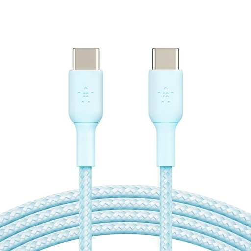 [CAB004bt2MBL] 【BELKIN】BOOST↑CHARGE Braided USB-C 至 USB-C 編織充電線纜2m-藍 