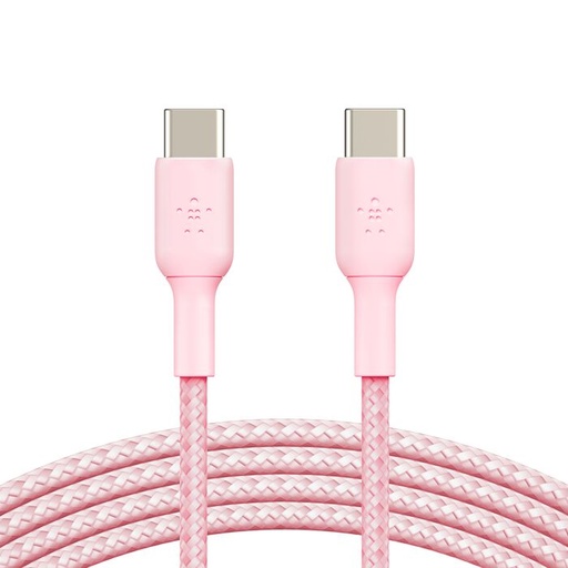 [CAB004bt2MPK] 【BELKIN】BOOST↑CHARGE Braided USB-C 至 USB-C 編織充電線纜2m-粉 