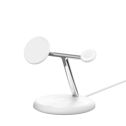 [WIZ023dqWH] Belkin BoostCharge Pro Qi2 3合1無線充電座 15W (WIZ023) -白色 